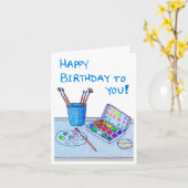 Carte Anniversaire de l'artiste (Fleur jaune)