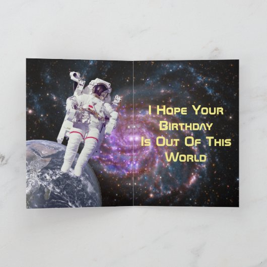 Carte Anniversaire de l'astronaute spatial (Intérieur)