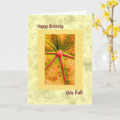 Carte Anniversaire de l'automne, Jaune et or (Fleur jaune)