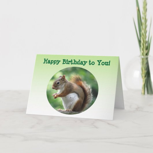 Carte Anniversaire de l'écureuil rouge (Devant)