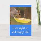 Carte Anniversaire de l'écureuil Snacking (Devant)