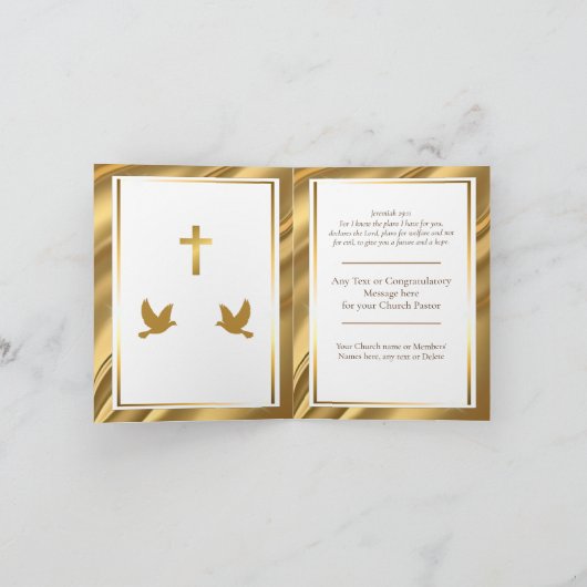 Carte Anniversaire de l'Église d'appréciation du pasteur (Intérieur)