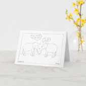 Carte anniversaire de l'éléphant (Fleur jaune)