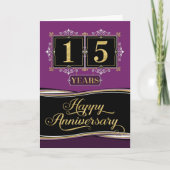 Carte Anniversaire de l'employé 15 ans Plum officiel déc (Devant)