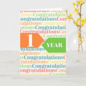 Carte Anniversaire de l'employé 1 an Motif coloré (Fleur jaune)