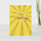 Carte Anniversaire de l'employé 1 an, Sun (Devant)