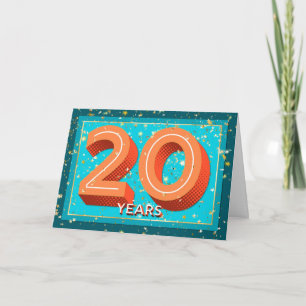 Carte Anniversaire de l'employé 20 ans - numéros gras