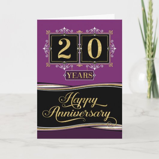 Carte Anniversaire de l'employé 20 ans Plum officiel déc (Devant)