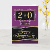 Carte Anniversaire de l'employé 20 ans Plum officiel déc (Fleur jaune)