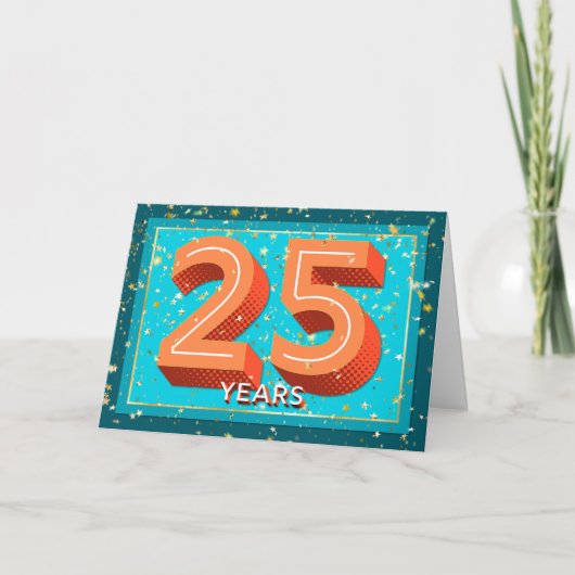 Carte Anniversaire de l'employé 25 ans - Numéros gras (Devant)
