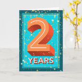 Carte Anniversaire de l'employé 2 ans - Numéros gras (Fleur jaune)