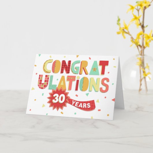 Carte Anniversaire de l'employé 30 ans Fun Félicitations (Fleur jaune)
