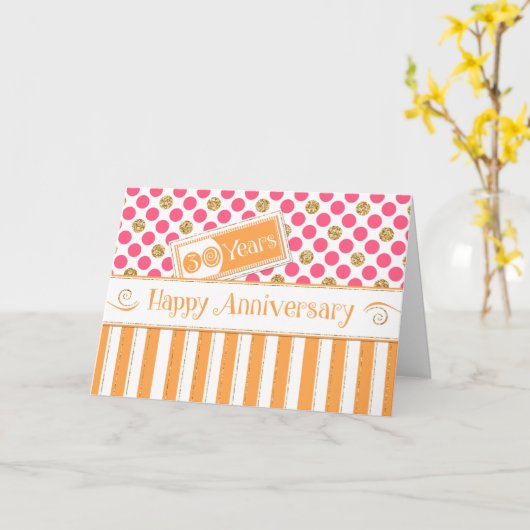Carte Anniversaire de l'employé 30 ans orange rose (Fleur jaune)