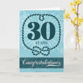 Carte Anniversaire de l'employé 30 ans - Thème nautique (Fleur jaune)