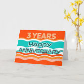 Carte Anniversaire de l'employé 3 ans Vagues colorées (Fleur jaune)