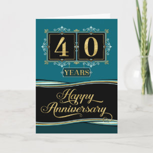 Carte Anniversaire de l'employé 40 ans Jade décorative