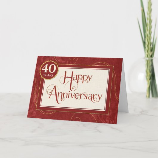 Carte Anniversaire de l'employé 40 ans - Le texte tourno (Devant)