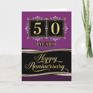 Carte Anniversaire de l'employé 50 ans Plum officiel déc