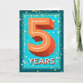 Carte Anniversaire de l'employé 5 ans - Numéros gras (Devant)