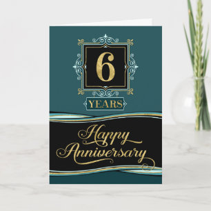 Carte Anniversaire de l'employé 6 ans Jade décorative