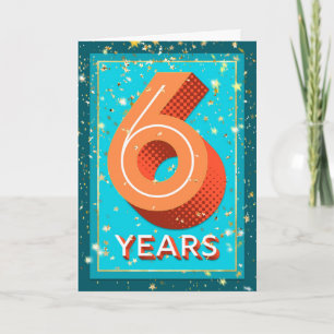 Carte Anniversaire de l'employé 6 ans - numéros gras
