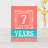 Carte Anniversaire de l'employé 7 ans - Décoratif (Fleur jaune)