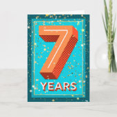 Carte Anniversaire de l'employé 7 ans - numéros gras (Devant)