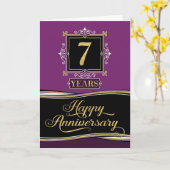Carte Anniversaire de l'employé 7 ans Plum officiel déco (Fleur jaune)