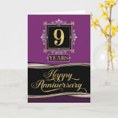 Carte Anniversaire de l'employé 9 ans Plum officiel déco (Fleur jaune)