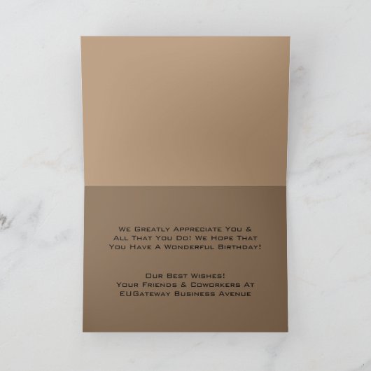 Carte Anniversaire de l'employé avec logo de l'entrepris (Intérieur)