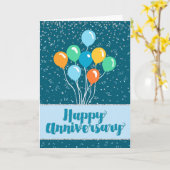 Carte Anniversaire de l'employé - Ballons et Confetti (Fleur jaune)