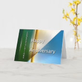 Carte Anniversaire de l'employé Bleu et Beige (Fleur jaune)