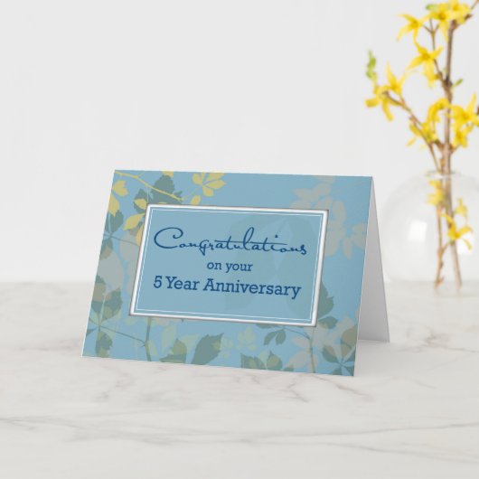 Carte Anniversaire de l'employé de 5 ans (Fleur jaune)