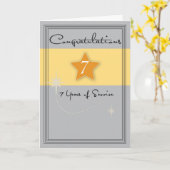 Carte Anniversaire de l'employé de 7 ans (Fleur jaune)