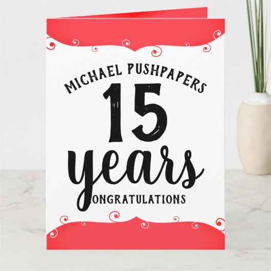 Carte anniversaire de l'employé de jalon universel (Devant)