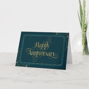 Carte Anniversaire de l'employé Elegant Jade Corporate