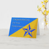 Carte Anniversaire de l'employé Étoile bleue (Fleur jaune)