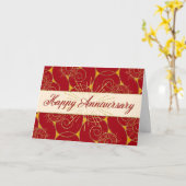 Carte Anniversaire de l'employé - Flèches rouges (Fleur jaune)
