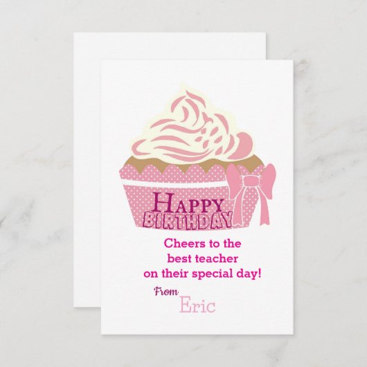 Carte Anniversaire de l'enseignant (Devant / Derrière)