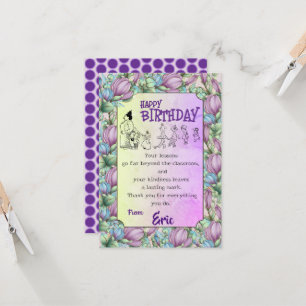 Carte Anniversaire de l'enseignant