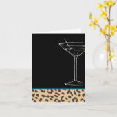 Carte anniversaire de léopard martini (Fleur jaune)