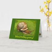 Carte Anniversaire de l'escargot (Fleur jaune)