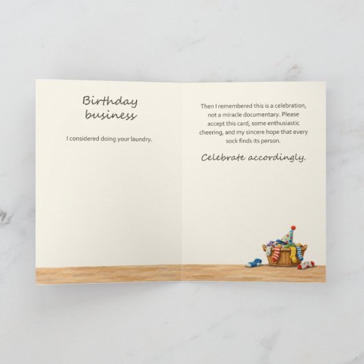 Carte Anniversaire de lessive drôle (Intérieur)