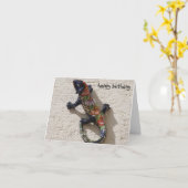 Carte anniversaire de lézard (Fleur jaune)