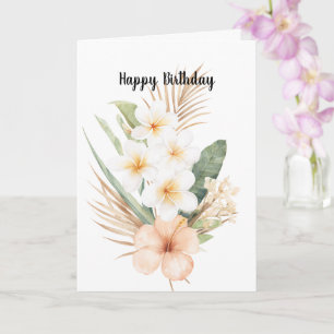 Carte Anniversaire de l'Hibiscus Plumeria Péché Tropical