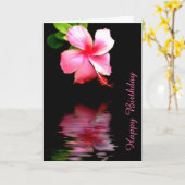 Carte Anniversaire de l'Hibiscus rose (Fleur jaune)
