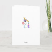 Carte Anniversaire de licorne cool (Dos)