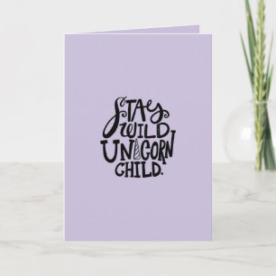 Carte Anniversaire de Licorne Sauvage Lavande Violette