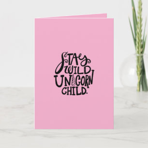 Carte Anniversaire de Licorne Sauvage Rose Féminin