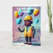 Carte Anniversaire de l'ingénieur afro-américain (Devant)